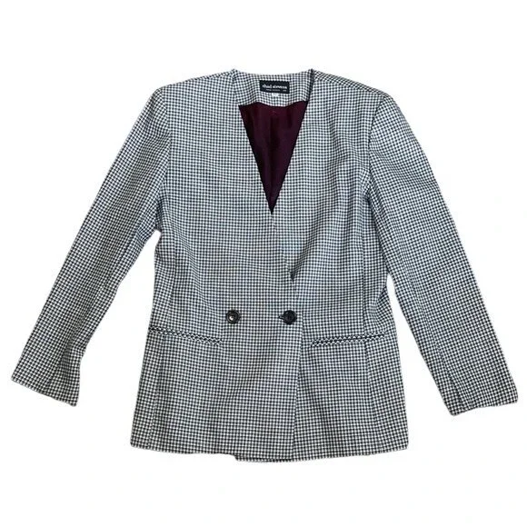 Vintage Chad Stevens Herringbone Wear to Work Boxy Oversized Blazer Size 10 - Picture 13 of 13